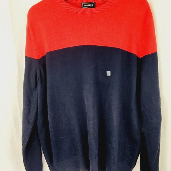 NEW Express red/navy color block sweater, size XL. - Picture 5 of 6